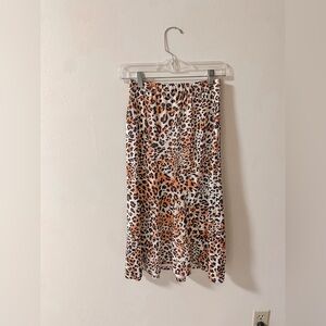 Leopard Print Midi Skirt